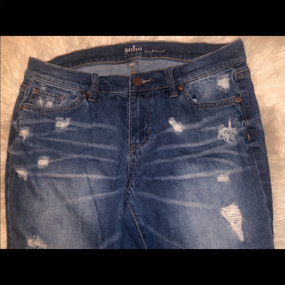 NY&Co Destroyed Soho Boyfriend Jeans Size 6 - Picture 3 of 5
